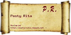 Pesty Rita névjegykártya